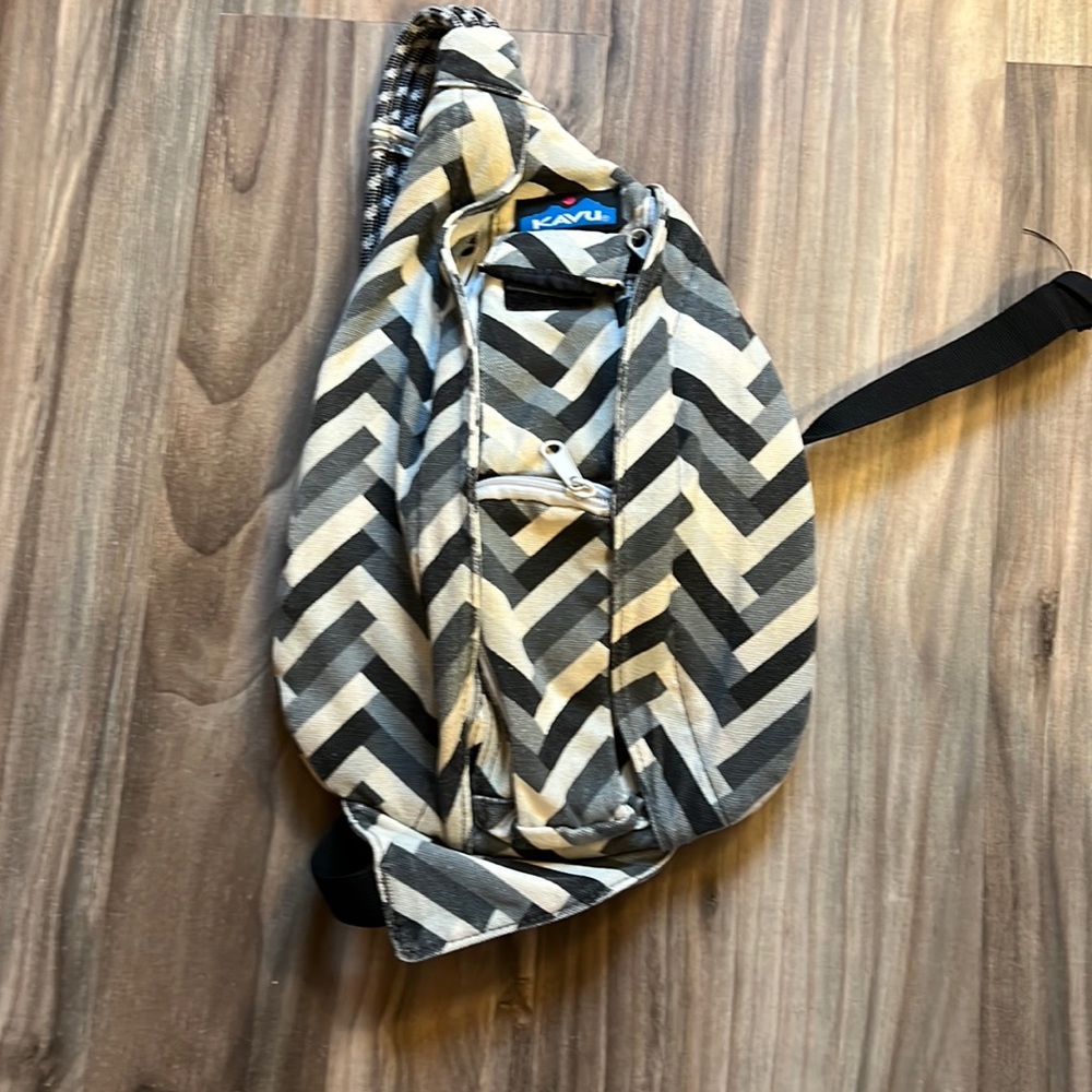 KAVU Rope Sling Bag Black White Gray Crossbody